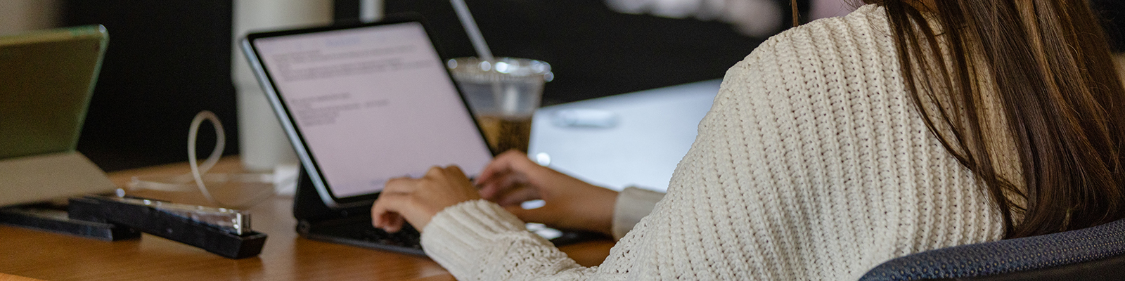woman working on a computer