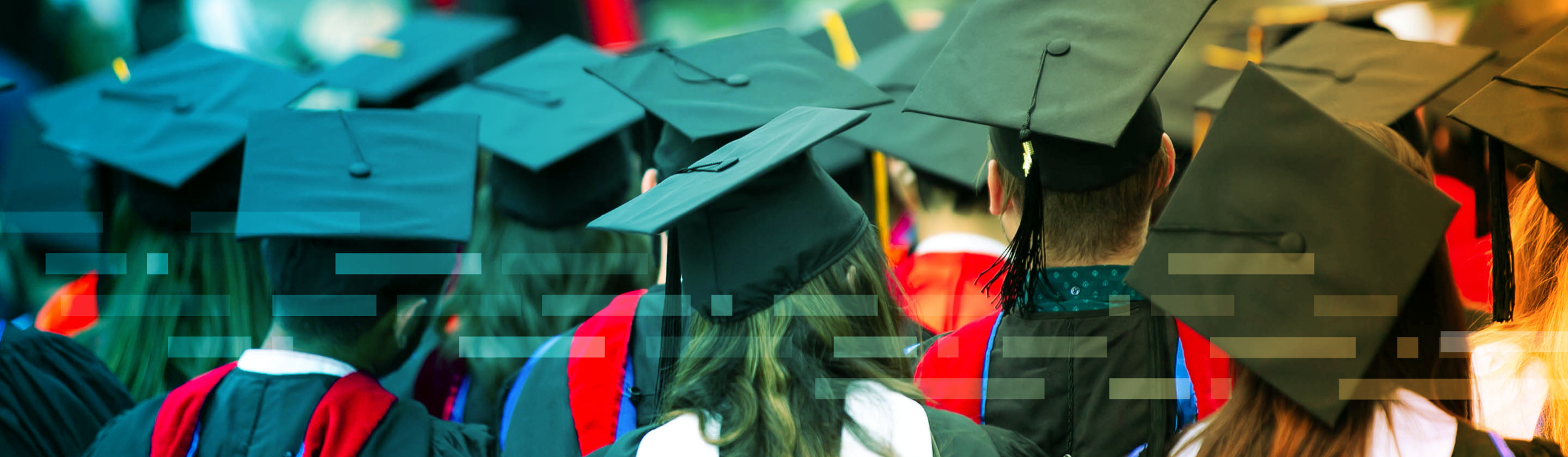 Photo of Graduate caps.