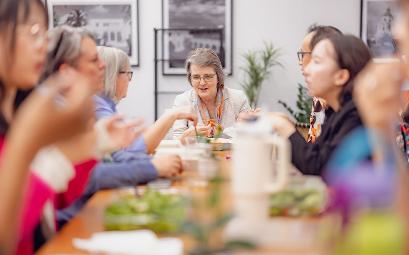 PhD Students eating